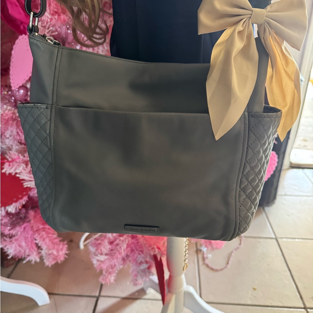 Vera Bradley Quilted Shoulder Bag in Olive